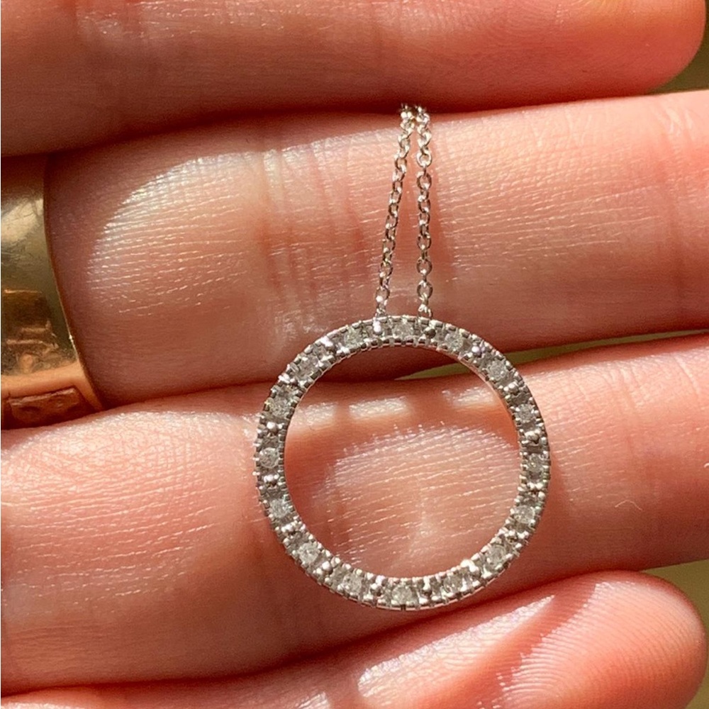 14k white gold Eternity Necklace